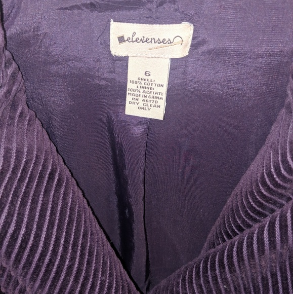 Anthropologie Elevenses lined purple jacket, sz 6 - Picture 2 of 3